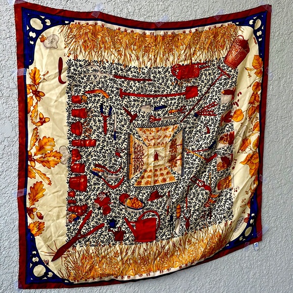 Longchamp Paris, “Le Jardin” Scarf. 100% Silk. Hand Rolled. Made in Italy. - Picture 1 of 7